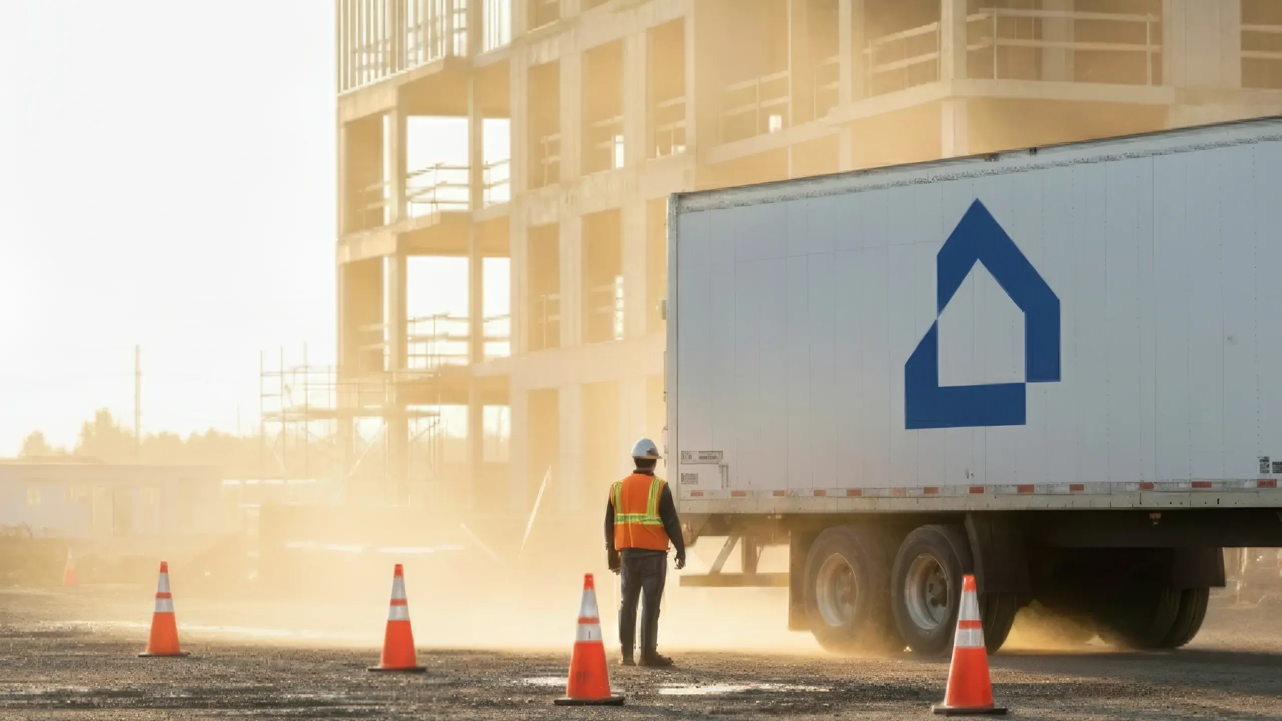 IKS delivery truck at multifamily construction site