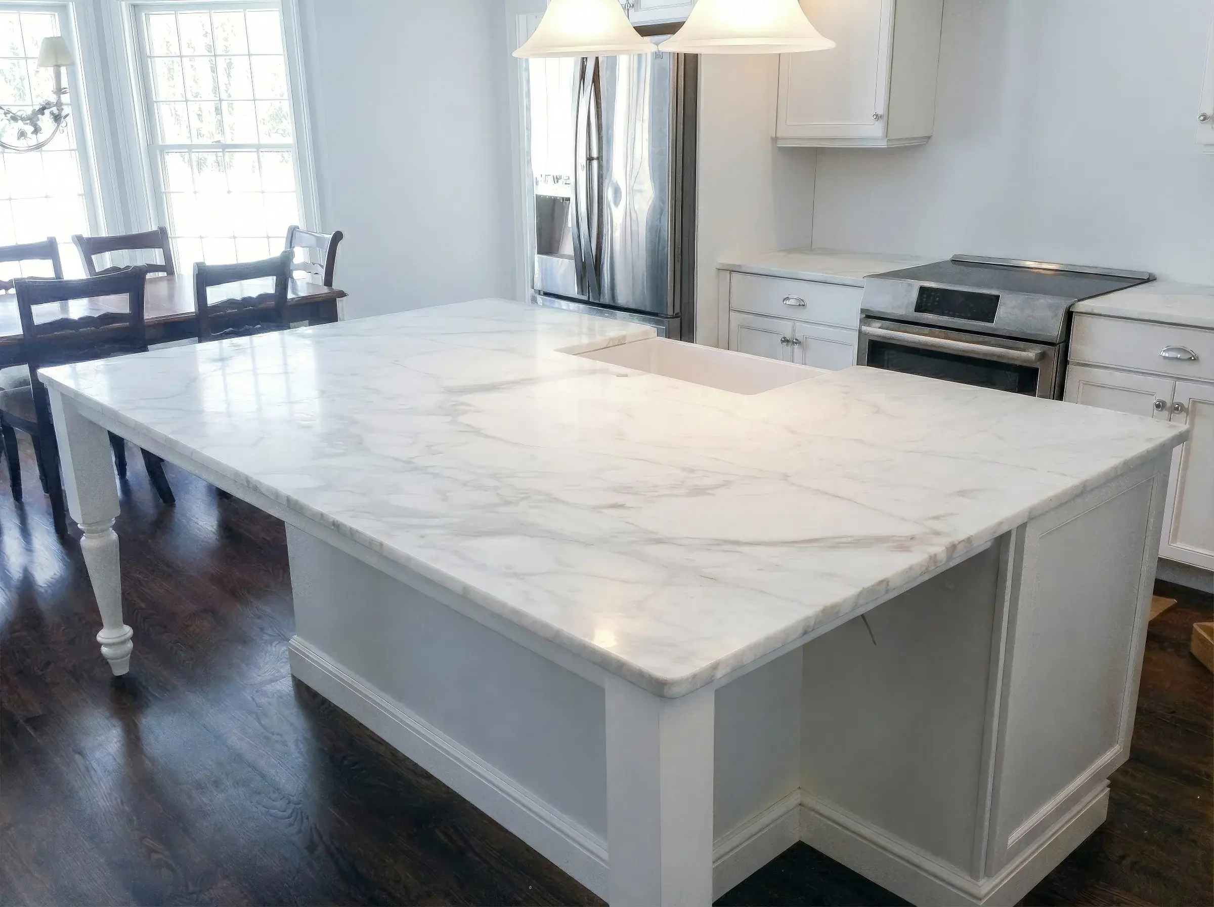 Marble countertop surface